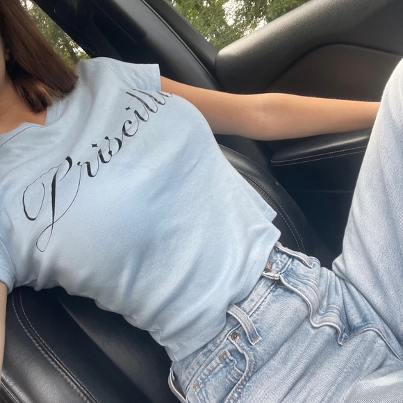 Light Blue Priscilla Baby Tee - Picture 3 of 3